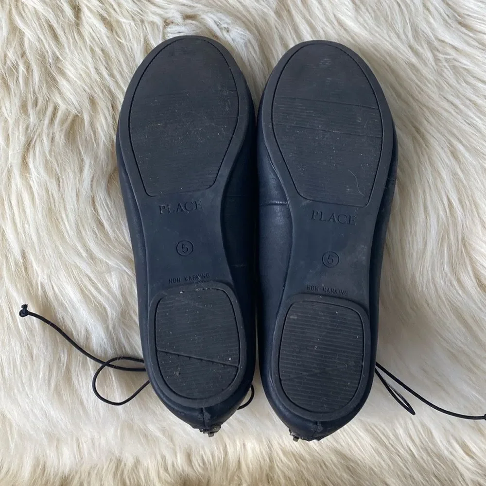 Place Black Ballet Flats Lace Up Big Kid sz 5 Romantic Ballet Core Castle Core